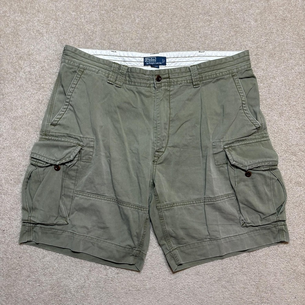 Polo Ralph Lauren Cargo Shorts Mens 42 Green Classic Polo Chino Canvas Utility